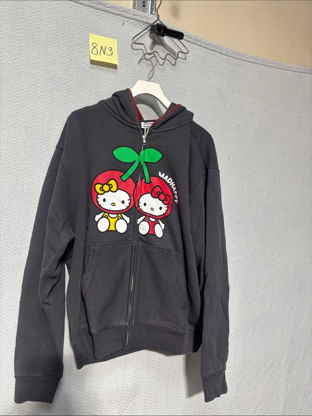 Hello kitty mad happy large zip up jacket NWT